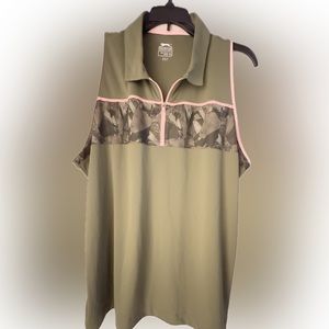 SLAZENGER Women's Printed Colorblock Sleeveless Golf Polo Shirt, XXL NWT